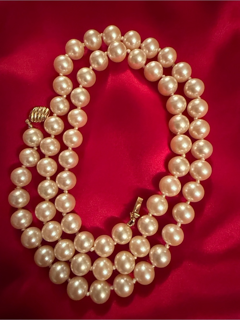 Marvella 24” Champagne Colored Single Strand Faux Pearl Necklace